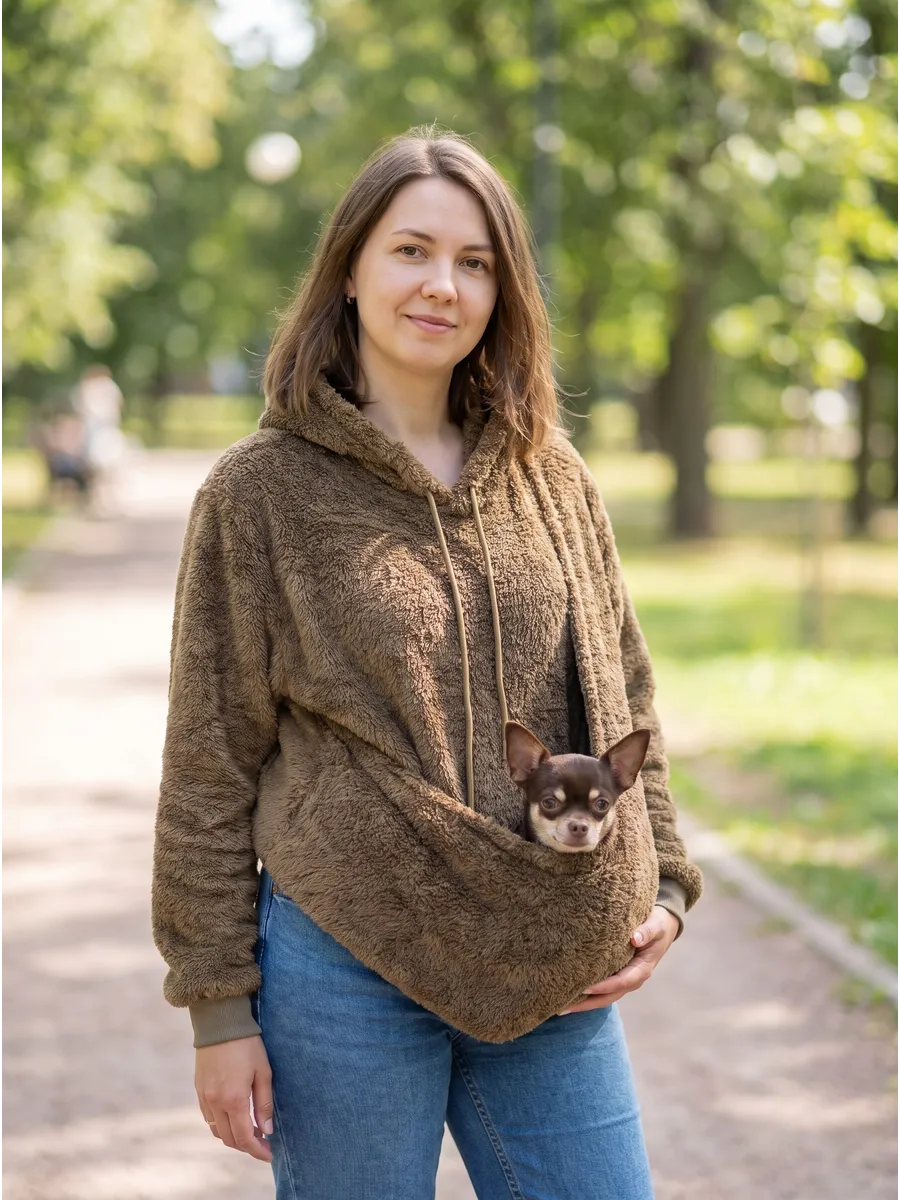 Толстовка с карманом для питомца