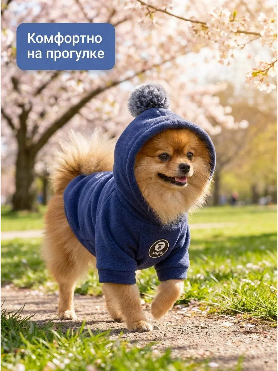 Одежда для собак мелких пород толстовка с капюшоном